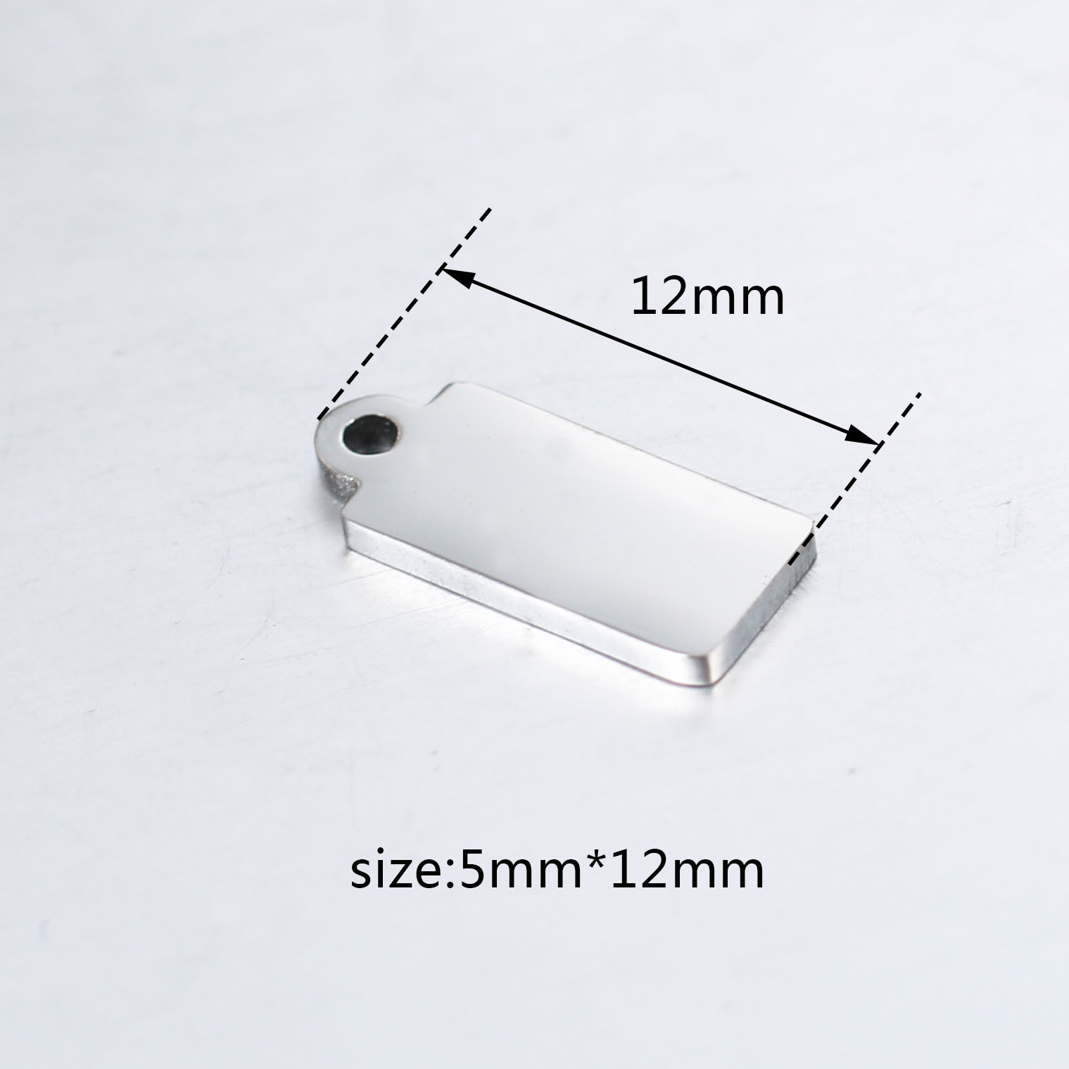 Solid Color Pattern 5 PCS/Package 304 Stainless Steel Solid Color Polished Pendant Charms