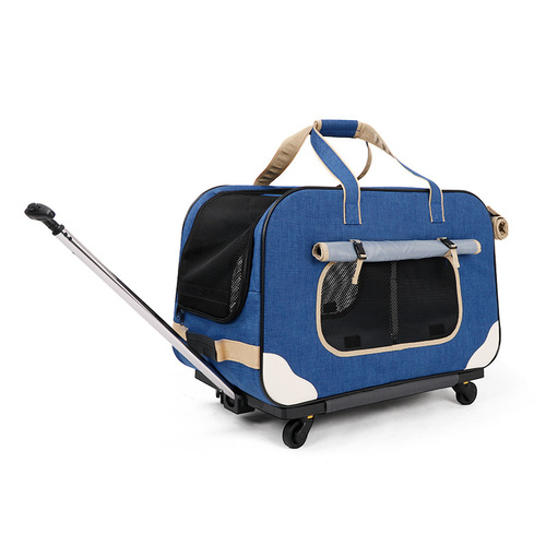 DODOPET pet trolley box dog out trolley bag foldable cat pet trolley breathable suitcase
