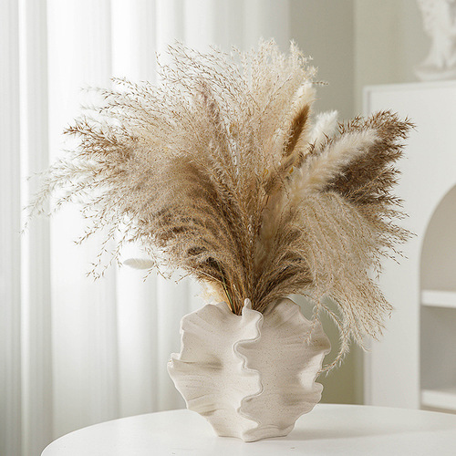 European-style plain-fired white ceramic vase with frosted texture, hydroponic dried flower inserts, home decoration ornaments, gifts and crafts