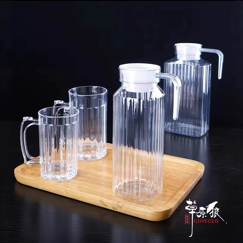 Аcrylic capacious plastic transparent teapot, PC-plastic