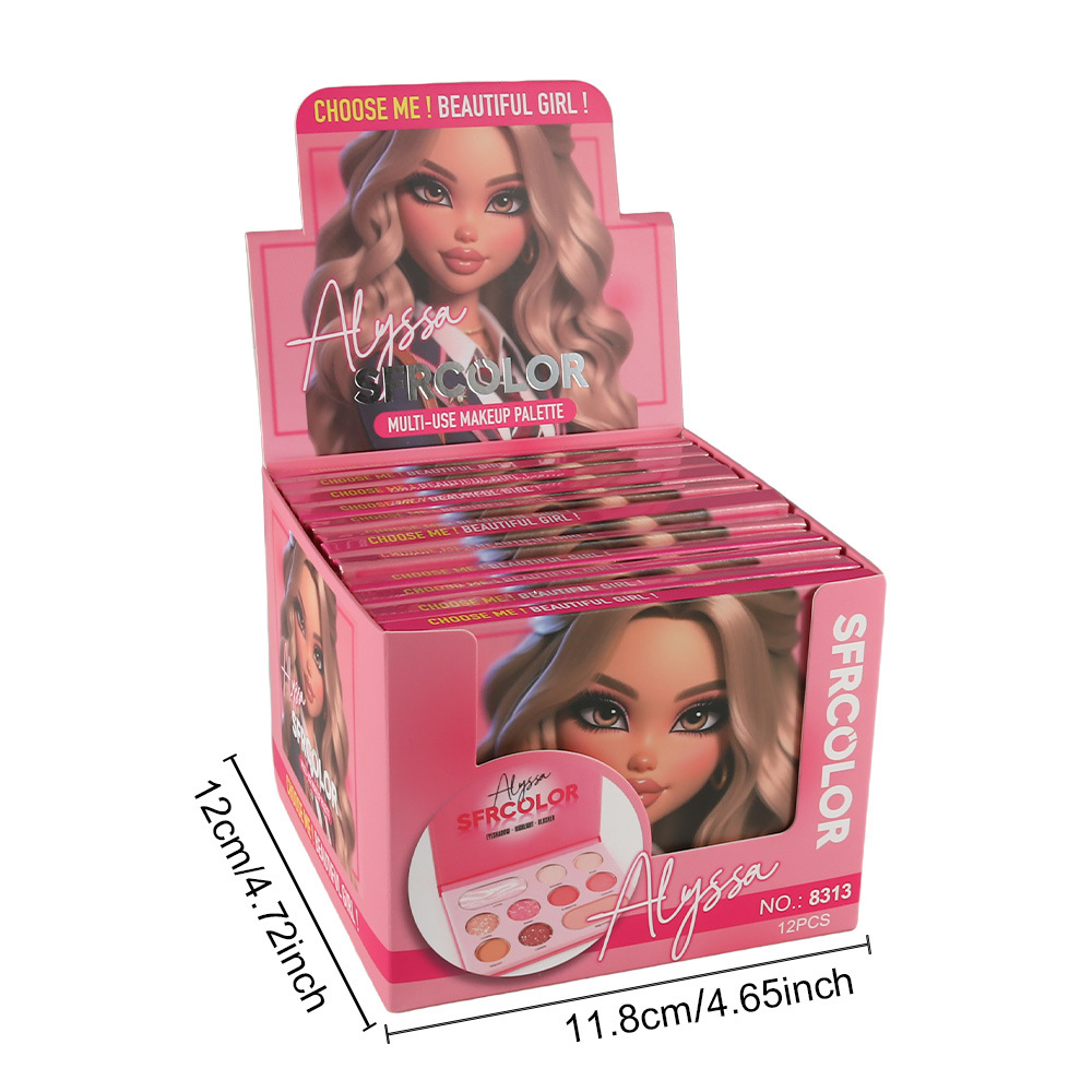 s.f.r color transfronterizo exclusivo para perlas mate rosa Barbie 10 color papel de sombra de ojos maquillaje al por mayor
