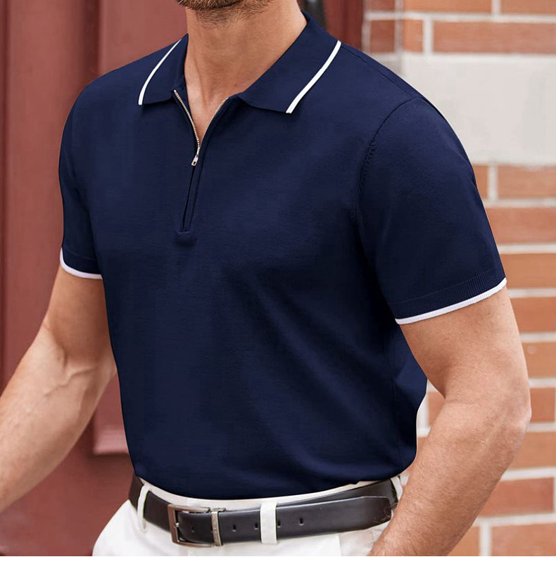 210g Weight Short Sleeve Sleeve Length Polyester Fabric Type Regular Top Length Holiday, Daily Occasion Turndown Neckline Regular Fit Fit Type Solid Color Pattern Summer Season Men's Gender Simple Style Style Wholesale Men's Simple Style Solid Color Short Sleeve Men's Tops 7
