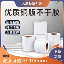 铜版纸不干胶空白标签碳带条码卷筒打印贴纸铜版标签纸厂家批发