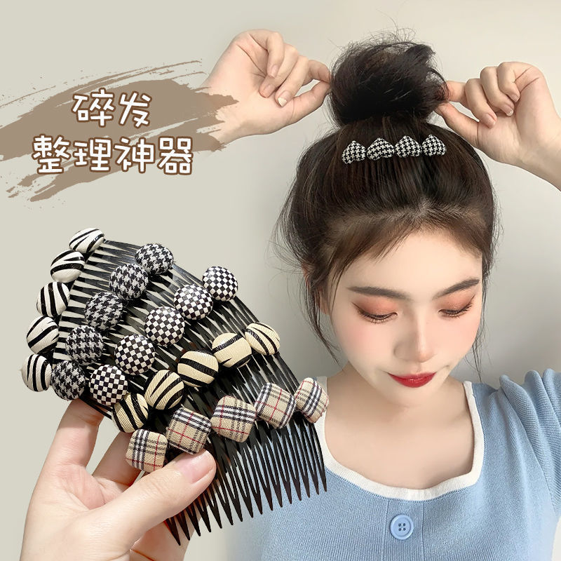 2023 New Style Rear Hair Fragments Tool Children Hair Comb Penetrating Comb Korean Version Brow Comb Hair Pin Head Accessory Wholesale