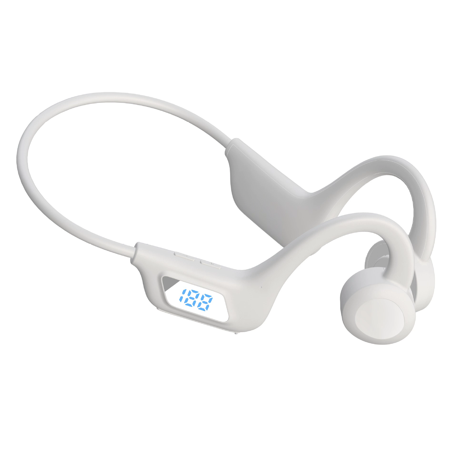 Костно-проводные наушники, беспроводная Bluetooth-гарнитура для спорта, открытые, лёгкие 13 г, белые/чёрные
