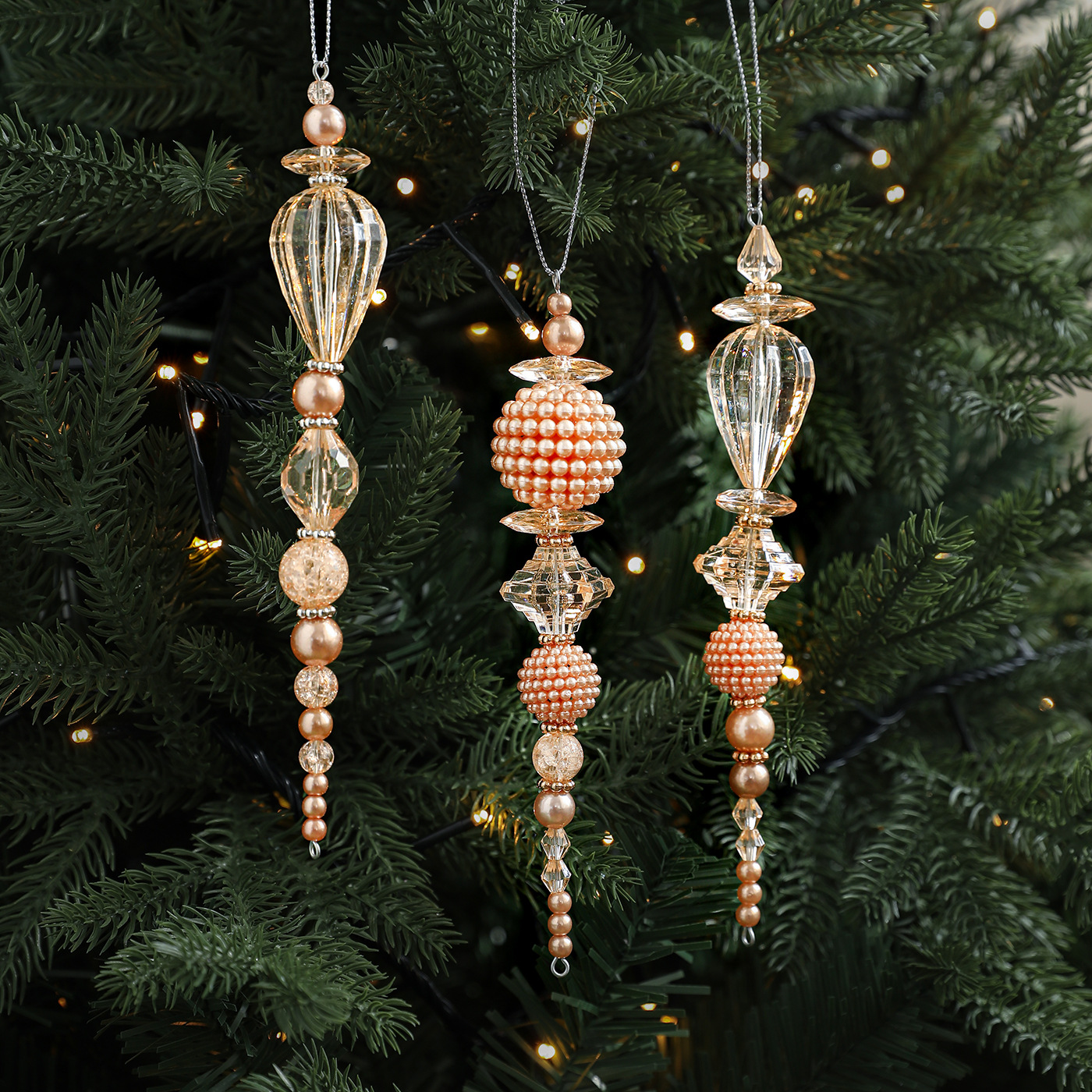 Nuevos productos transfronterizos transparentes colgantes de cristal acrílico colgantes colgantes decoraciones de Navidad árbol de Navidad vestidos colgantes