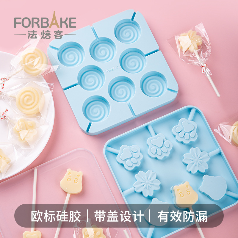 French baking off Lollipop mold silica gel Food grade self-control diy household Autumn pear grease candy Handmade cheese stick