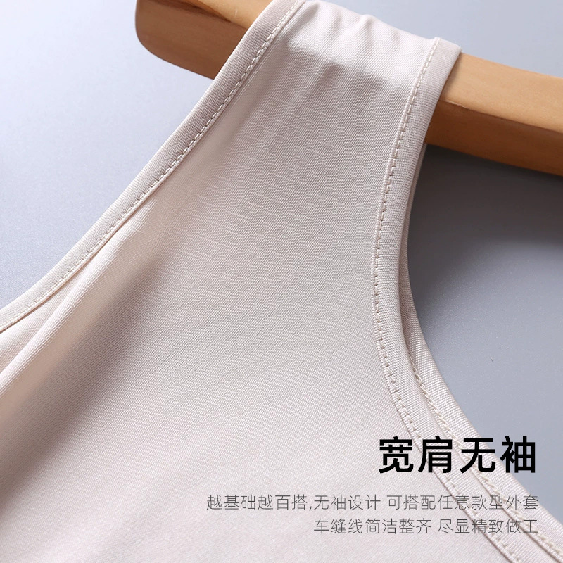 Yoyue verano transpirable frío de seda de mora sin mangas de punto camisa de fondo más tamaño camisola de seda de las mujeres comercio exterior