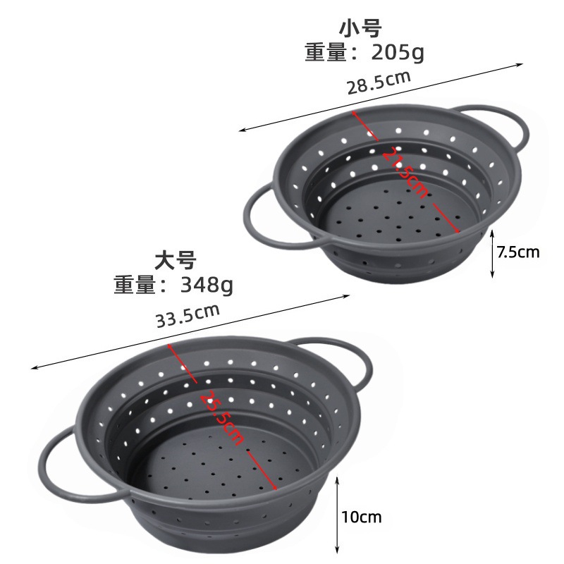Nueva cesta de filtro de agua plegable de silicona canasta de drenaje retráctil cesta de almacenamiento de verduras y frutas cocina doméstica secadora ventilada