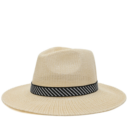 Men's straw hat sunshade sun hat outdoor sun protection beach fisherman hat casual fashion versatile cool hat breathable hat