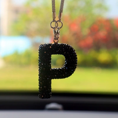 Car hanging — Car Pendant Car Interior Pendant - p-letter-car-pendant-black