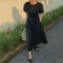 夏季显瘦法式复古黑裙