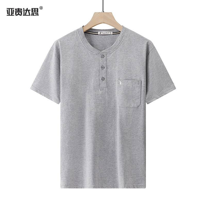 父半袖tシャツ男中年和尚襟真ポケットゆったり大きいサイズ純綿中高年帯ポケット上着夏服|undefined