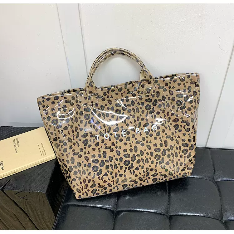 欧美大容量豹纹手提包大容量小众设计百搭托特包潮流时尚包包女
