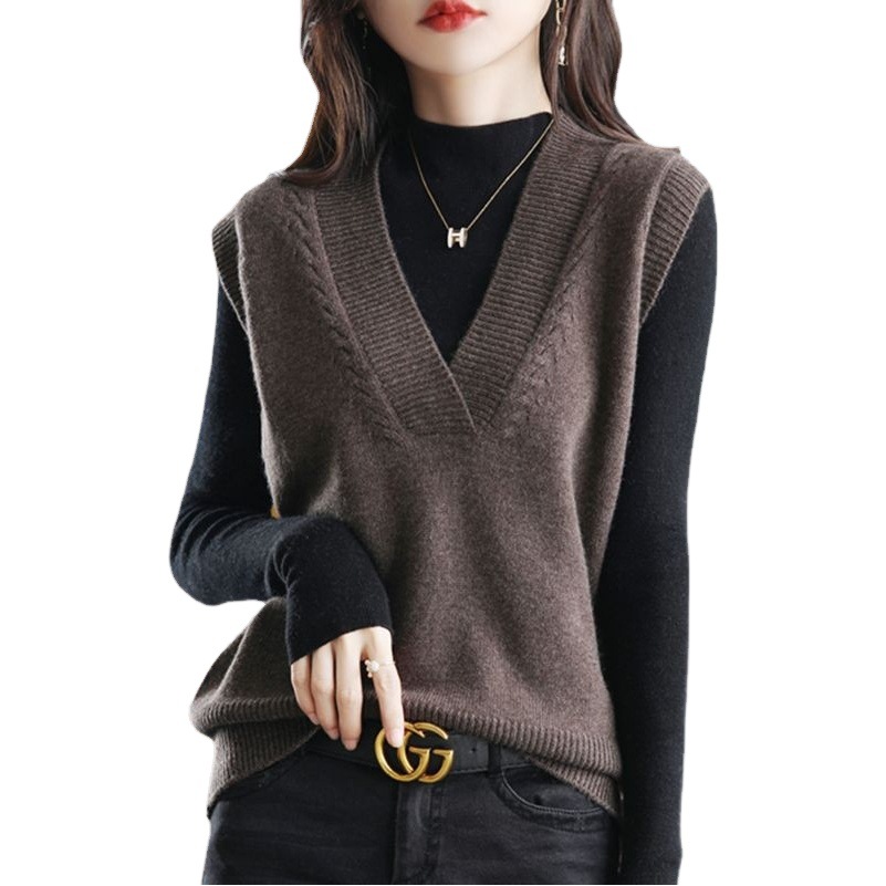 Chaleco de punto las mujeres suéter principios primavera y otoño 2024 nuevas apiladas cardigan coat top image 1