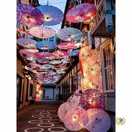 ♧室内室外伞灯古风油纸伞饭店装饰伞吊顶中国风古典古装汉服伞道