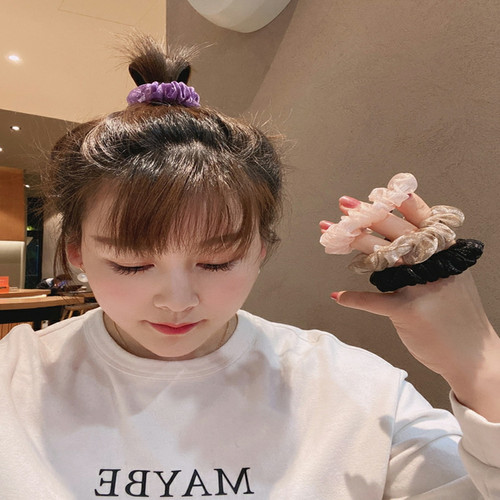 Organza handmade small intestine ring diy simple high elastic hair accessory homemade temperament women's hair ball hair ring