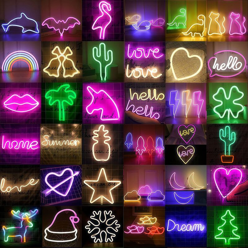 Creative Led Neon Decorative Lights Cloud Moon Lightning Shape Lights Bedroom Bar Party Atmosphere Night Light