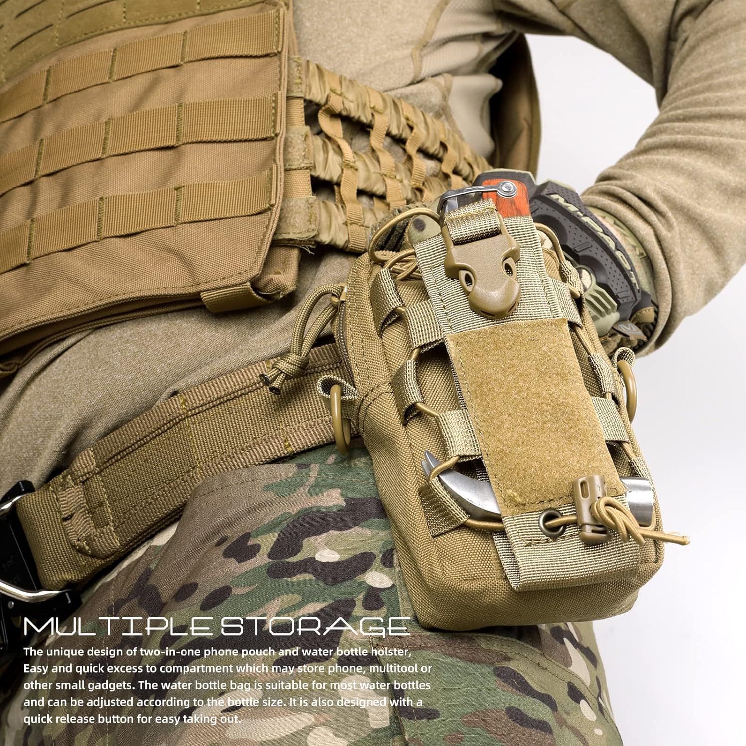 Nueva bolsa táctica de hervidor de agua de gran capacidad al aire libre, bolsa de moda, bolso de teléfono móvil, bolso de cambio de teléfono móvil, salario deportivo resistente al desgaste