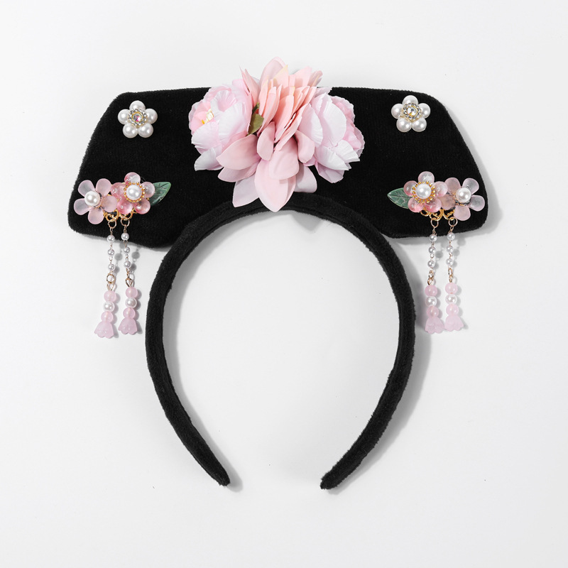 카 다몬 격자 헤어밴드