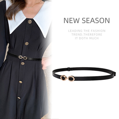 Manufacturer wholesale belt women's belt casual all-match dress thin belt women's pull genuine leather women's small belt
