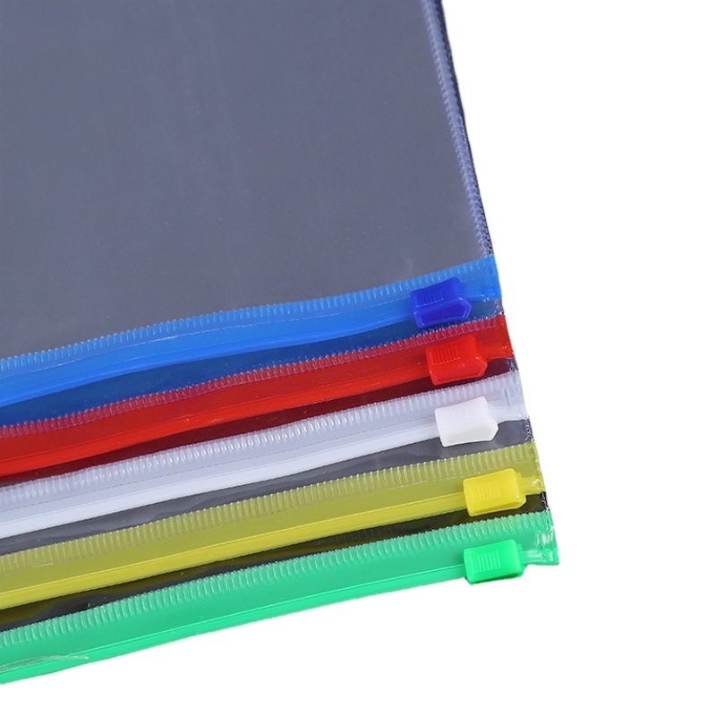 PVC transparent document bag factory direct supply zipper bag Office file data zipper bag A4A5 bill bag wholesale
