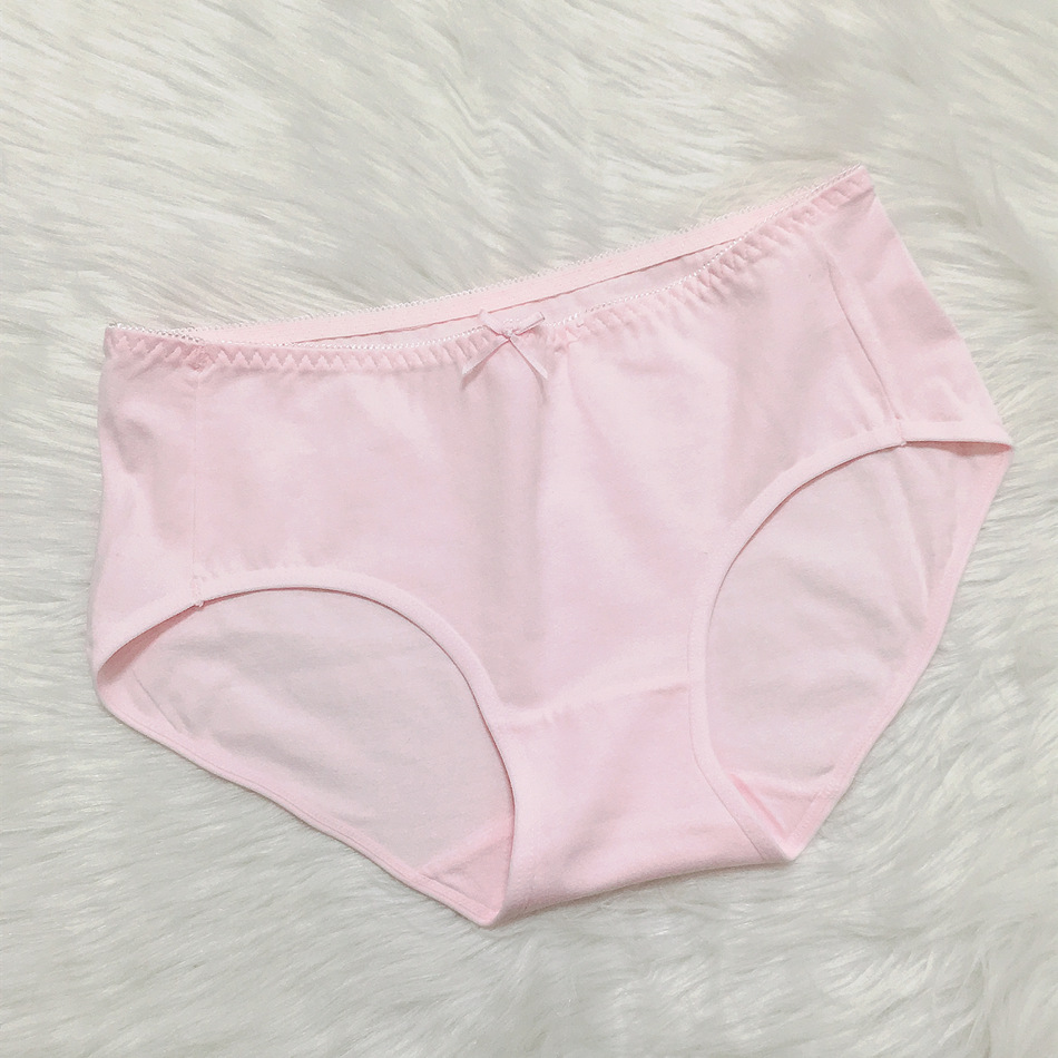 Bragas de mujer con bonito lazo, calzoncillos de mujer de algodón transpirables de cintura media.
