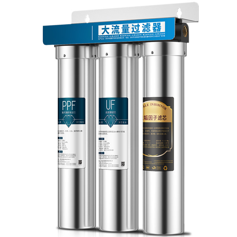 Prefiltro de Acero Inoxidable de 20 Pulgadas para Purificador de Agua, Filtración y Purificación de Agua del Grifo para Toda la Casa, Triple Filtración, Venta al por Mayor Transfronteriza