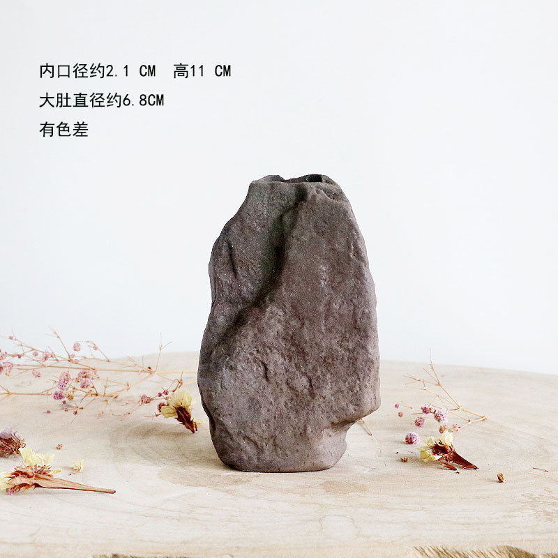 迷你水培小花瓶陶瓷复古餐桌装饰品摆件办公室桌面绿植铜钱草茶玩|undefined