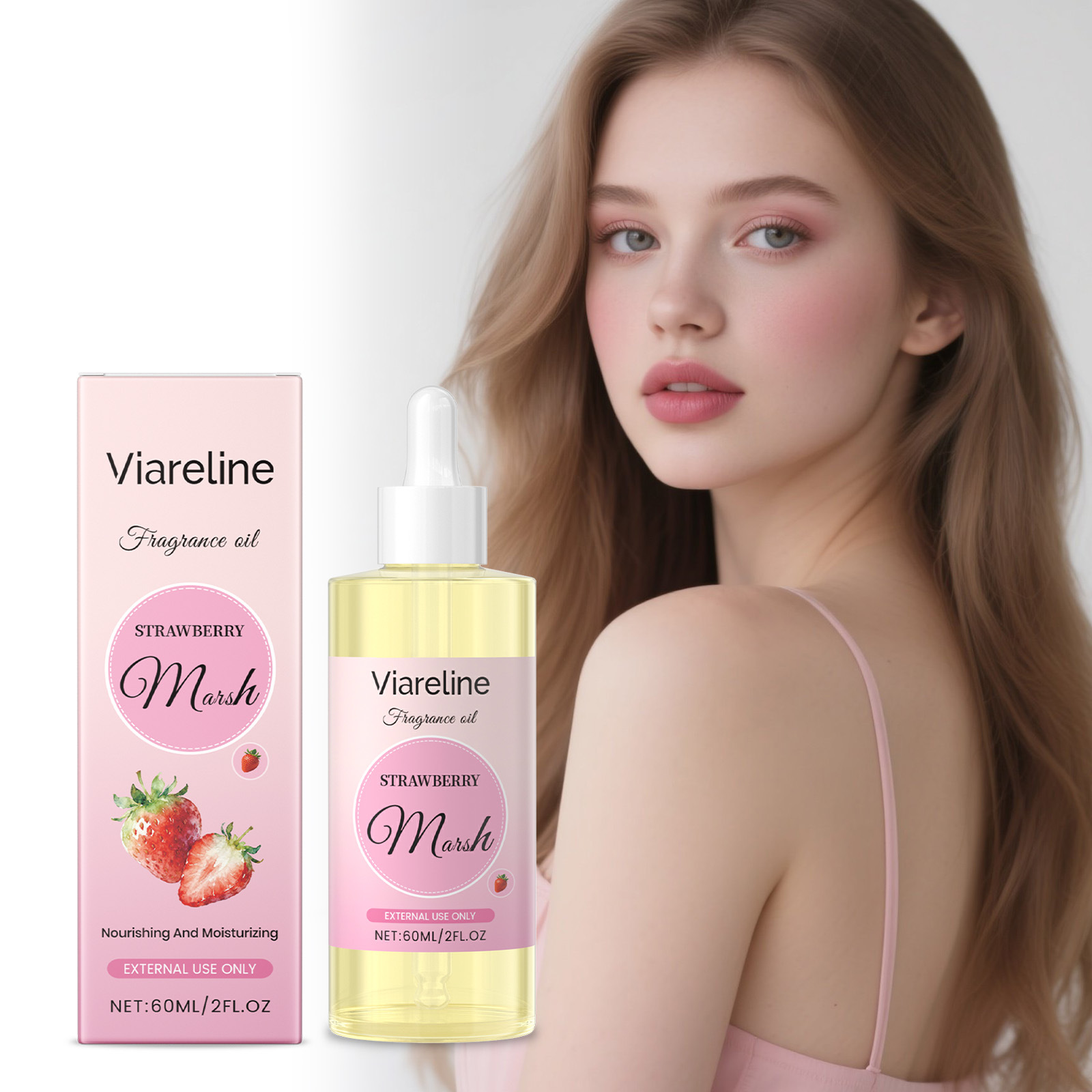 Viareline Strawberry Marshmallow Fragrance Essential Oil Moisturizes and Nourishes Dry Skin Daily Skincare Aromatic Care