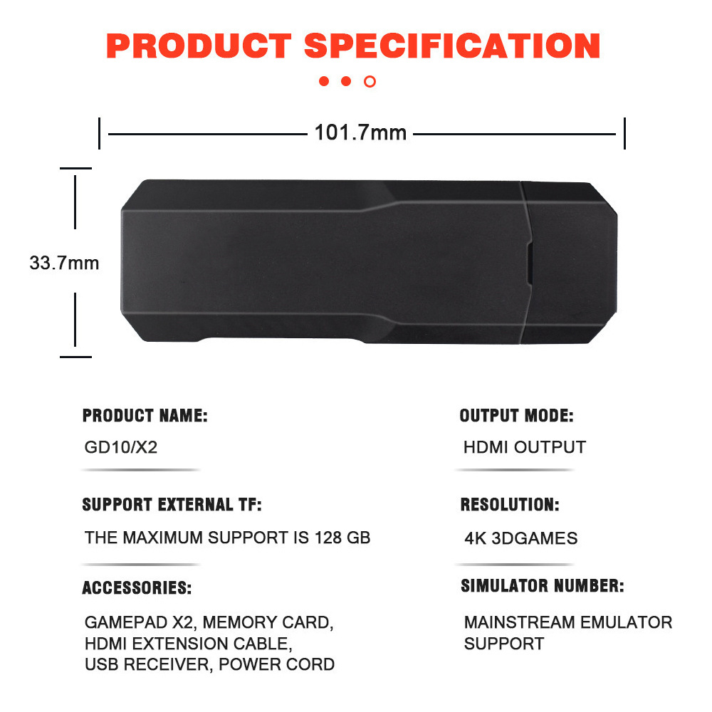 X2 TV consola de juegos retro GD10 HD 4K hogar inalámbrico Rocker X2Puls soporte doble batalla de cuatro personas