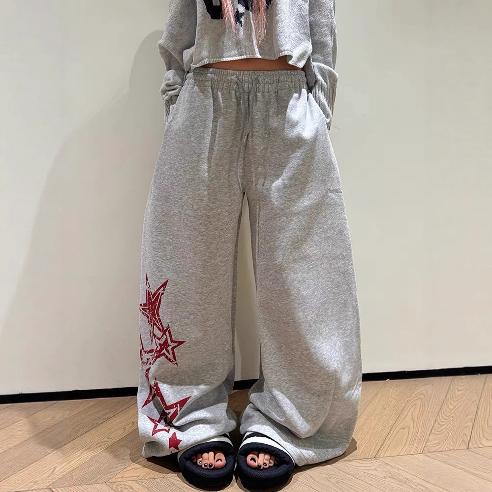 2024 New Loose Casual Pants for Men Korean Style Trendy Versatile Pants Summer Thin Drape Wide-Leg Floor-Length Trousers