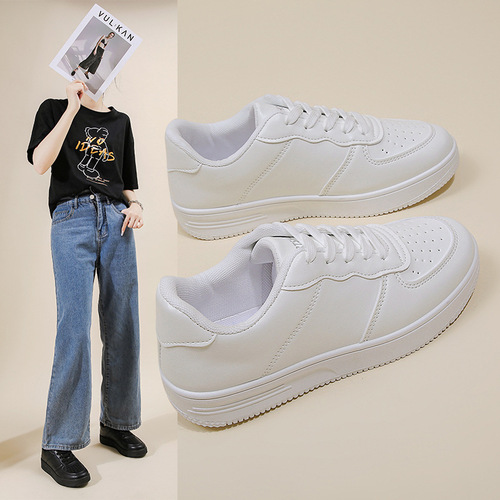 Spring and summer new lace-up casual sneakers, soft leather, all-match students 'shoes, hot sale, small white shoes, women's single-layer shoes