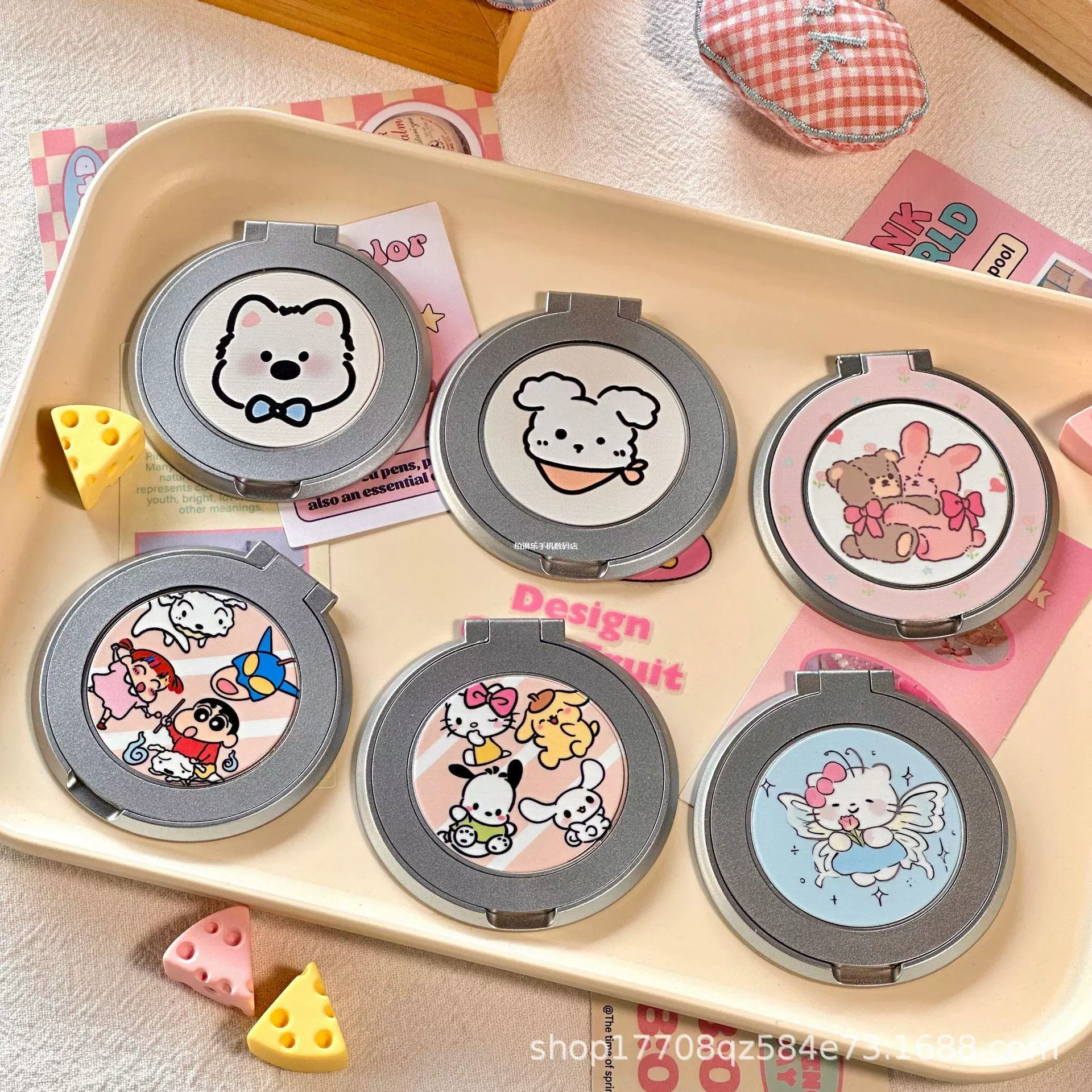 Ins милые Кэти мультфильм маленькие животные мобильный телефон держатель 360 градусов вращение наклейки с фиксированной точкой опоры складной