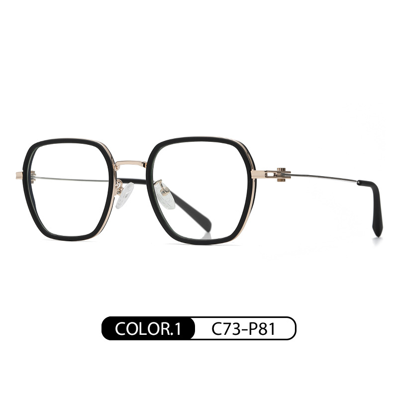 Nuevo anti-azul gafas de luz TJ822 moda multilateral gafas lisas TR + metal mezclado gafas de miopía gafas