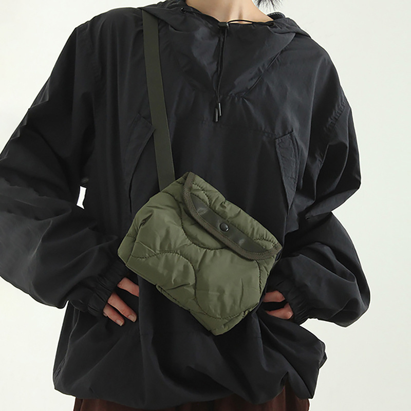 localmansion Nylon Small Wave Quilting Diamond-patterned Shoulder Crossbody Bag_voghion.com