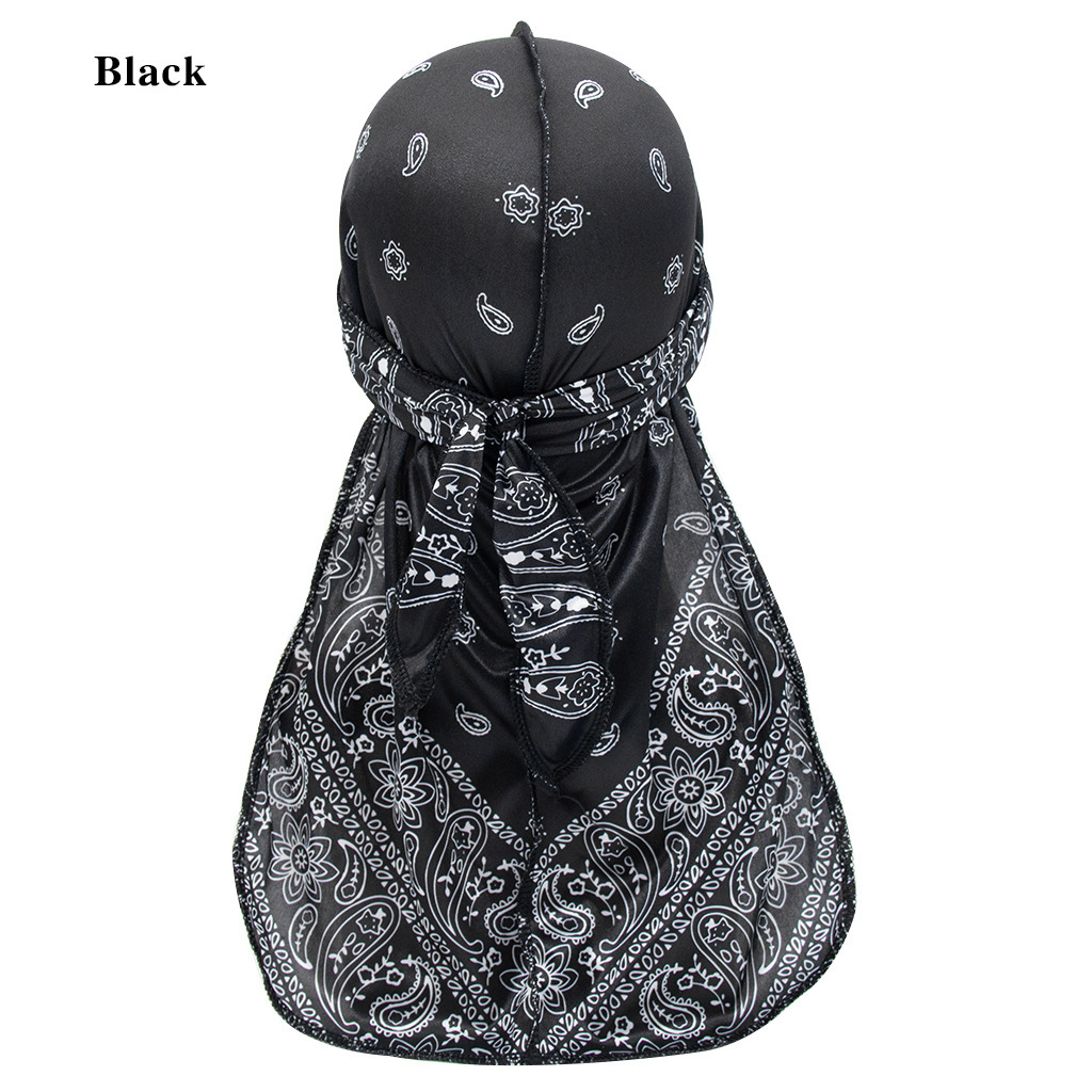 Amazon's best-selling outdoor hat: Paisley pattern faux silk long-tail pirate hat, cape hat, cap, DURAG