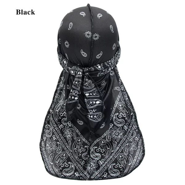 Amazon's best-selling outdoor hat: Paisley pattern faux silk long-tail pirate hat, cape hat, cap, DURAG