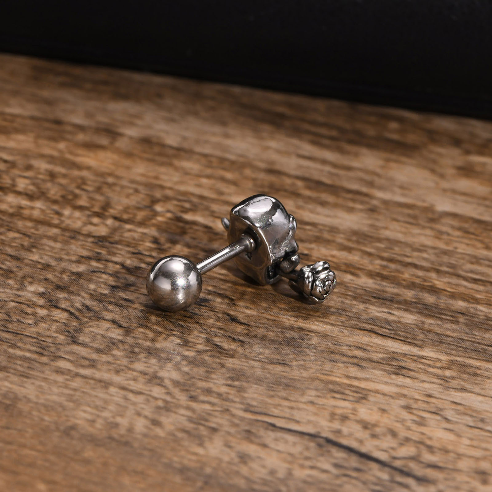 1 Piece Fashion Skull Stainless Steel Ear Studs display picture 4