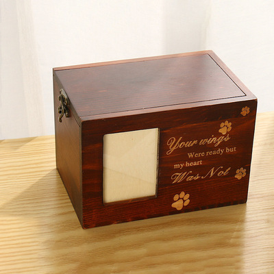 Cross border Selling animal Pets Photo frame Cats and dogs Coffin funeral and interment Supplies solid wood pine Life Box Sacrifice Cinerary casket