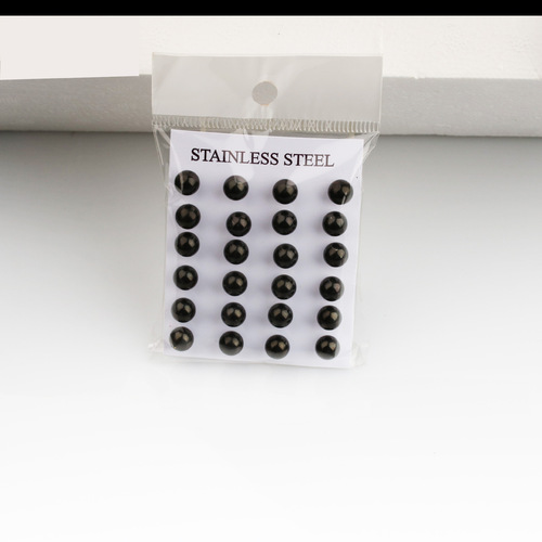 Factory direct sales Korean version of hot-selling titanium steel stainless steel ball fine needle personalized fashion trend earrings earrings earrings