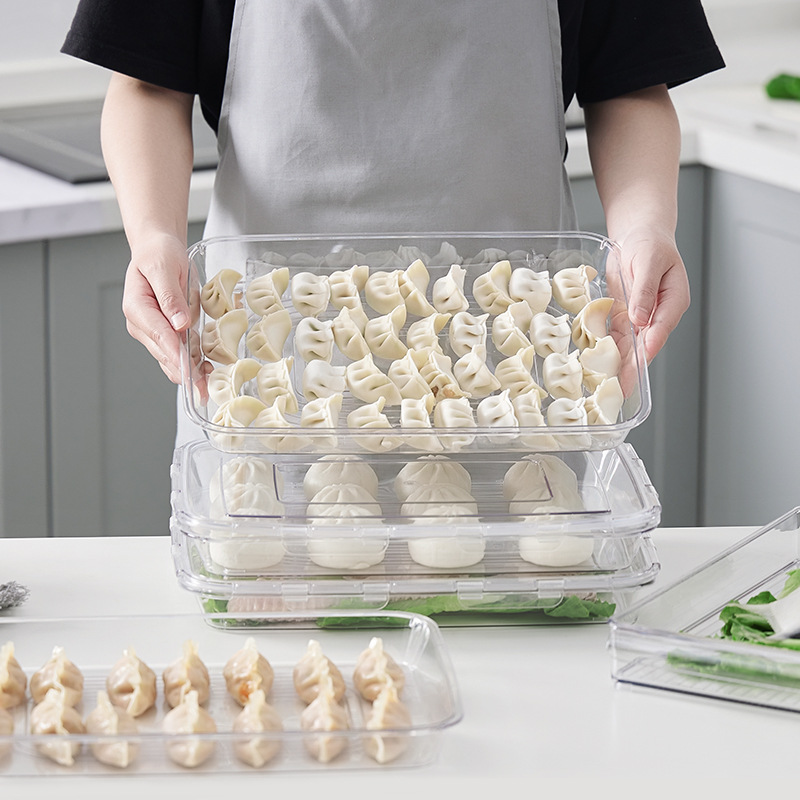 饺子收纳盒冰箱家用混沌食品级冷冻保鲜速冻盒子多层可叠放大容量
