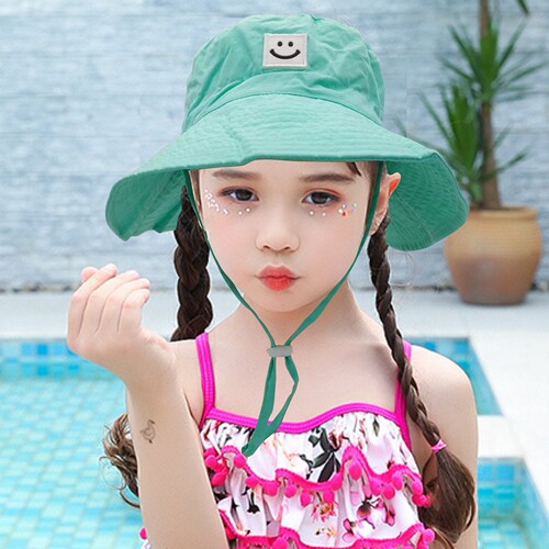 Summer and Autumn Children's Smiling Fishing Hat for Boys and Girls, Sun Protection Hat for Outdoor Beach, Breathable and Sun-Shielding Bucket Hat