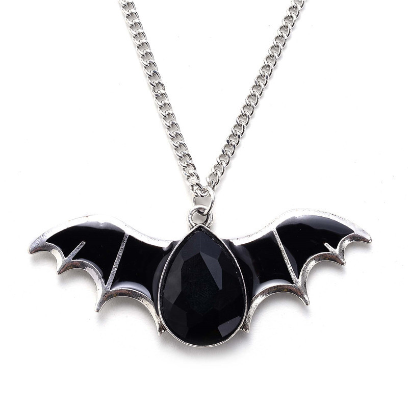 cable chain Chain Type 1 Piece Quantity Daily Occasion Gothic Bat Alloy Inlay Rhinestones Halloween Men'S Pendant Necklace