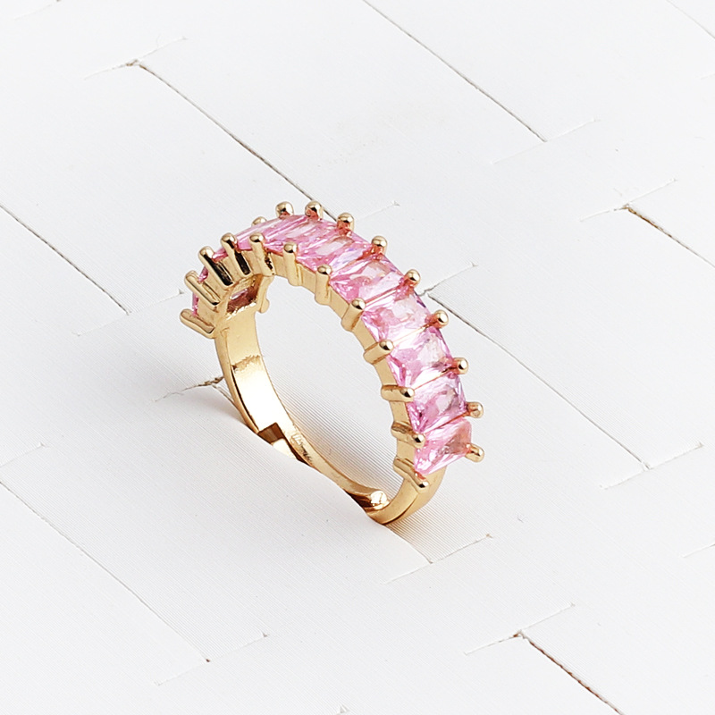 Simple Style Geometric Copper Open Ring Zircon Copper Rings