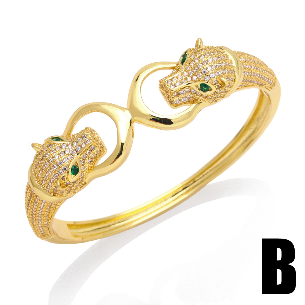 Fashion Geometric Copper Bangle Inlay Zircon Copper Bracelets