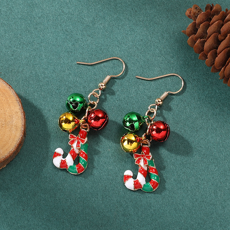 14g Weight Alloy Ear Needle Material Drop Earrings Classification 1 Pair Quantity Holiday, Festival Occasion Alloy Material Christmas Festival Christmas Tree, Santa Claus, Bell Pattern Women's Gender Cute Style 1 Pair Christmas Cute Christmas Tree Santa Claus Bell Alloy Drop Earrings 3