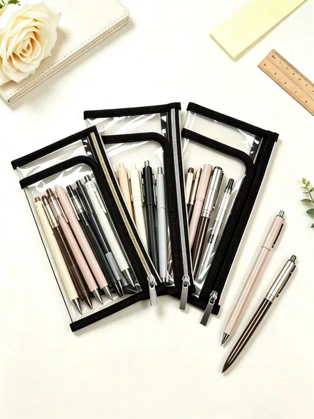 Tiktok Hot-Selling Transparent Pvc Zipper Bag Waterproof Makeup Storage Bag Student Pencil Case Travel Toiletry Bag Wholesale