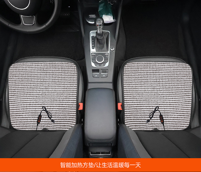 USB Interface Heated Car Seat Cushion Main Driver Single Seat Home Car Heated Square Cushion Winter Electric Heating Pad Cross-Border