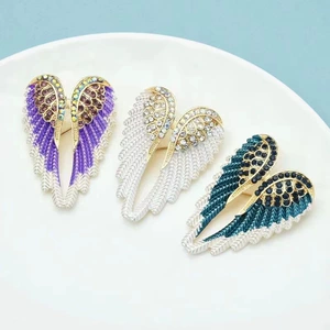 Personalized Simple Angel Wings Brooch for Women, Korean Fashion Versatile Enamel Pin, Alloy Rhinestone Brooch Accessory